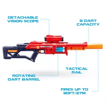 ZURU X-Shot Excel: Ranger X8, pistolă cu tambur cu burete, 8 focuri, 24 proiectile – seria 1 - .foto