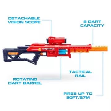 ZURU X-Shot Excel: Ranger X8, pistolă cu tambur cu burete, 8 focuri, 24 proiectile – seria 1 - .foto