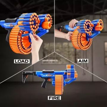ZURU X-Shot Insanity: Blitz Hammer revolver cu bureți, 48 proiectile – seria 1 - .foto