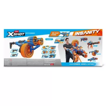 ZURU X-Shot Insanity: Blitz Hammer revolver cu bureți, 48 proiectile – seria 1 - .foto