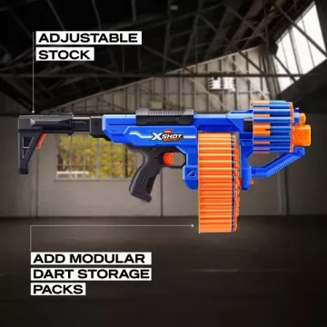 ZURU X-Shot Insanity: Blitz Hammer revolver cu bureți, 48 proiectile – seria 1 - .foto