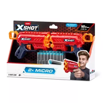 ZURU X-Shot Excel: Micro 2 db-os szivacslövő pisztoly szett 16 db lövedékkel - 1. széria - . kép