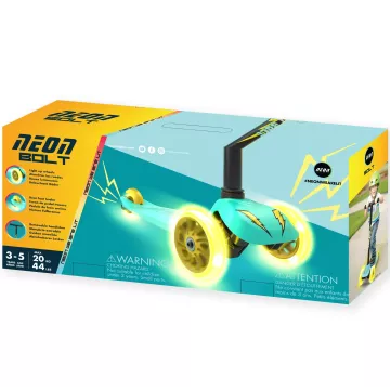 Yvolution: Neon Bolt háromkerekű roller világító kerékkel - Zöld-CSOMAGOLÁSSÉRÜLT - . kép