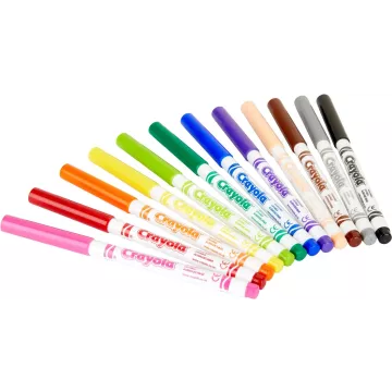 Crayola: Vékony hegyű lemosható filctoll - 12 db-os CSOMAGOLÁSSÉRÜLT - . kép