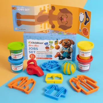 ChildGen: Set de plastilină cu haine de lucru în cutie - 100% natural - .foto