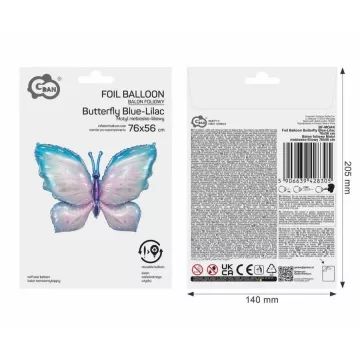 Prachtige folieballon in vlindervorm – 76 x 56 cm, verpakt - .afbeelding