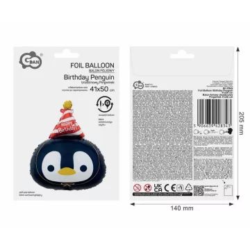 Verjaardagspinguïn folieballon – 41 x 50 cm, verpakt - .afbeelding
