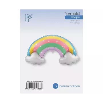 Pastellne vikerkaarefooliumõhupall 60 cm, pakendatud - .pilt