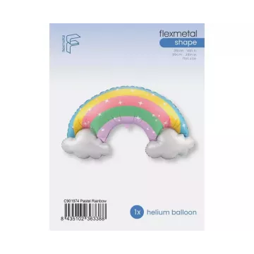 Pasztell szivárvány fólia lufi - 60 cm, csomagolt - . kép