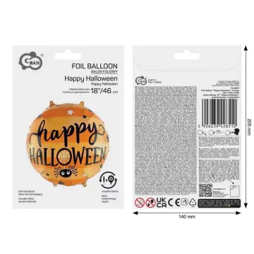 Balon folie „Happy Halloween”, 46 cm, ambalat - .foto
