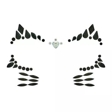 Adesivi viso con strass – Gattino - .immagine
