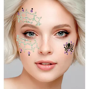 Sticker pentru față cu pietre strălucitoare – model Păianjen - .foto