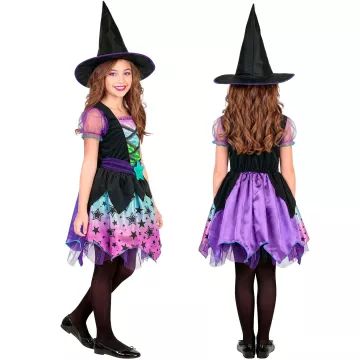 Disfraz de bruja estrellada, talla 140 - .imagen