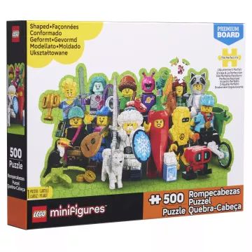 Lego minifigūrėlės: 500 dalių dėlionė – staigmenų paketo minifigūrėlės - .vaizdas