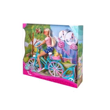 Steffi Love: Bambola ciclista Steffi con rimorchio per bambini - .immagine