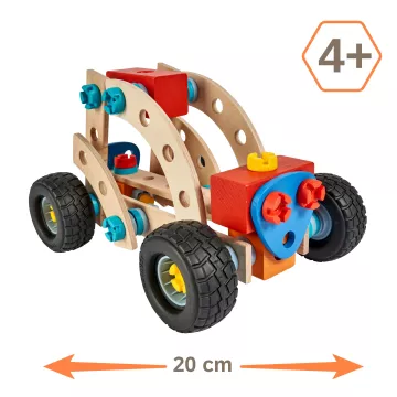 Eichhorn Constructor: Összeszerelhető fa buggy, 84 db-os - . kép
