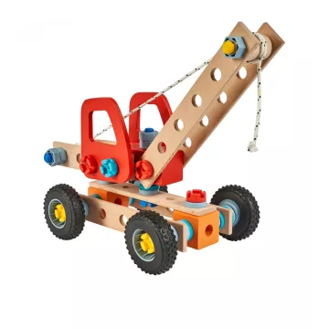 Eichhorn Construct: Camion macara din lemn de asamblat, set cu 73 piese - .foto