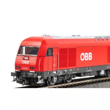 Piko: Set de start, locomotivă diesel Hercules cu vagoane graffiti, ÖBB, șine cu terasament - .foto