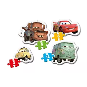 Clementoni: Mașinuțe – Primul meu puzzle, 3-6-9-12 piese - .foto