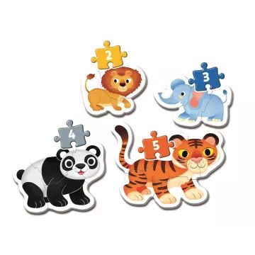 Clementoni: Animais Selvagens – O Meu Primeiro Puzzle, conjuntos de 2, 3, 4 e 5 peças - .Imagem