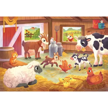 Clementoni: Állatok a farmon puzzle - 2 x 20 db-os - . kép