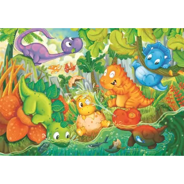 Clementoni: Dinozauri – Oaza veselă, puzzle maxi, 24 piese - .foto