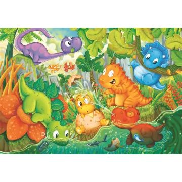 Clementoni: Dino’s – Vrolijke oase maxi legpuzzel – 24 stukjes - .afbeelding