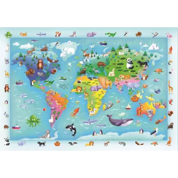Clementoni: Vadállatok a világban maxi puzzle - 60 db-os - . kép