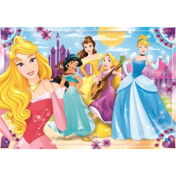 Clementoni: Puzzle maxi cu prințese Disney – 104 piese - .foto