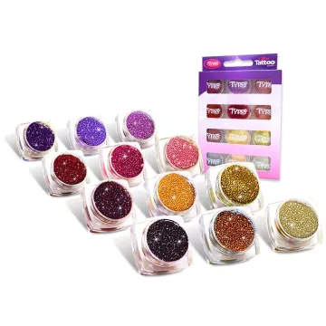 TyToo: Csillámpor szett csillámtetováláshoz - 12 x 2,5 ml, meleg színek - . kép