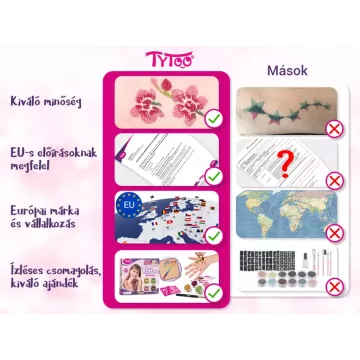 TyToo: Csillámpor szett csillámtetováláshoz - 12 x 2,5 ml, meleg színek - . kép