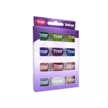 TyToo: Csillámpor szett csillámtetováláshoz - 12 x 2,5 ml, alapszínek - . kép