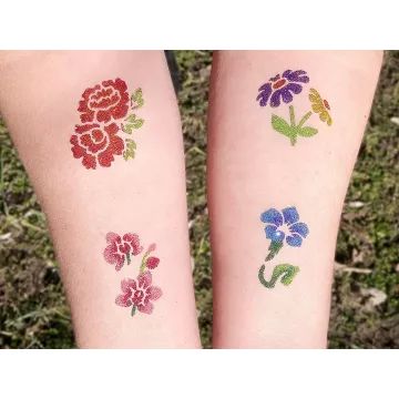 TyToo: Set de purpurina para tatuajes de brillo - 12 x 2,5 ml, colores básicos - .imagen
