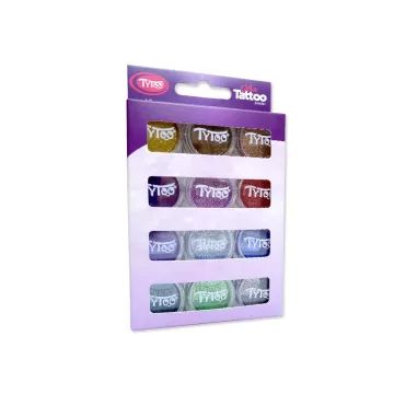 TyToo : Kit de paillettes pour tatouage pailleté - 12 x 2,5 ml, couleurs supplémentaires - .image