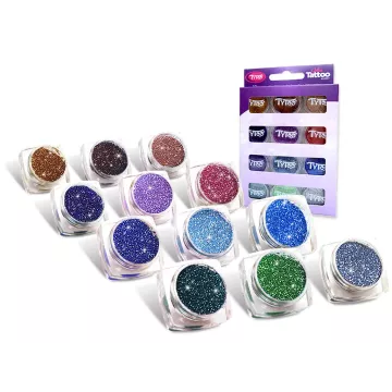 TyToo: Set de sclipici pentru tatuaje temporare – 12 x 2,5 ml, culori suplimentare - .foto