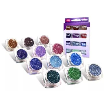 TyToo : Kit de paillettes pour tatouage pailleté - 12 x 2,5 ml, couleurs supplémentaires - .image