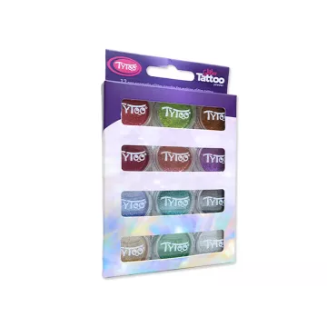 TyToo: Csillámpor szett csillámtetováláshoz - 12 x 2,5 ml, multi színek - . kép