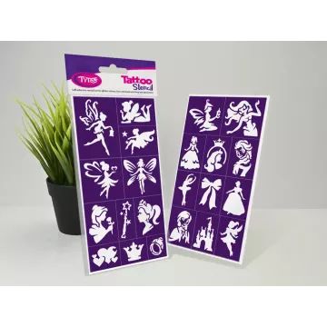 TyToo: Feju un Princeses trafaretu komplekts spīdīgo tetovējumu veidošanai - .attēls