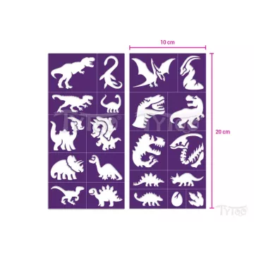 TyToo: Set șabloane dinozauri pentru tatuaje cu sclipici - .foto