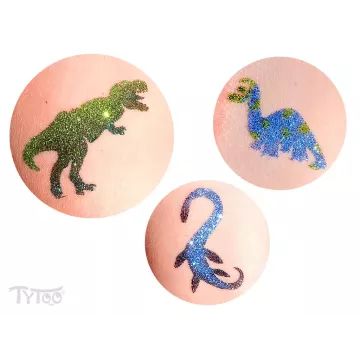 TyToo: Zestaw szablonów dinozaurów do tatuaży brokatowych - .zdjęcie 