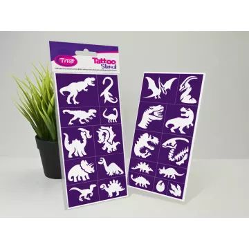 TyToo: Zestaw szablonów dinozaurów do tatuaży brokatowych - .zdjęcie 