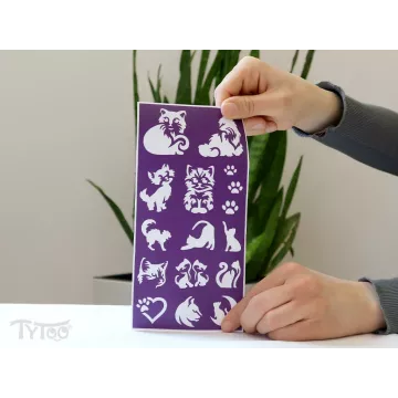 TyToo: set șabloane glitter pentru tatuaje cu câini și pisici - .foto