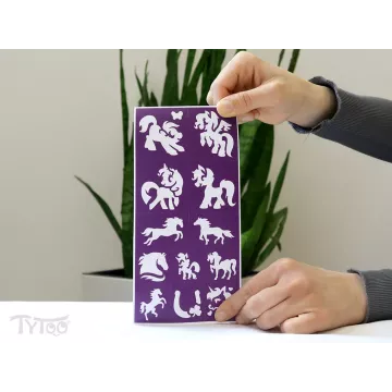 TyToo: set şabloane cai şi ponei pentru tatuaje cu sclipici - .foto