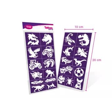 TyToo : ensemble de pochoirs Power Pack pour tatouages scintillants - .image