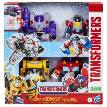 Transformers: Set figurine robot transformabile eroi și răufăcători, 4 bucăți, 11 cm - .foto