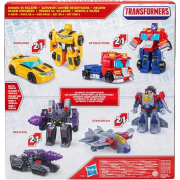 Transformers: Set figurine robot transformabile eroi și răufăcători, 4 bucăți, 11 cm - .foto