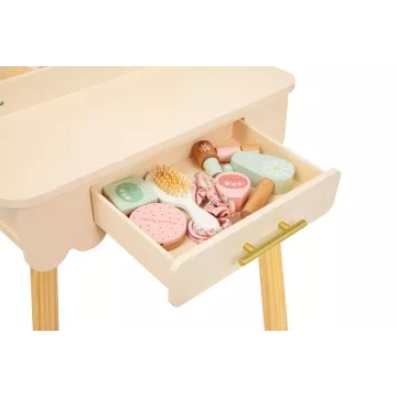 Tooky Toy: măsuță de toaletă din lemn cu scaun - .foto