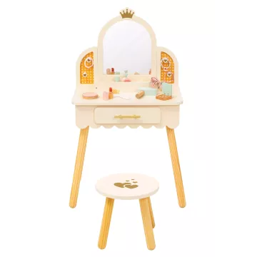 Tooky Toy: măsuță de toaletă din lemn cu scaun - .foto