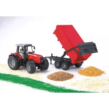 Bruder Massey Ferguson 7480 s prikolico z nagibno kesono - .slika