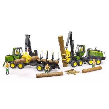 Colheitadeira florestal Bruder John Deere 1270G com 1 tronco de árvore - .Imagem